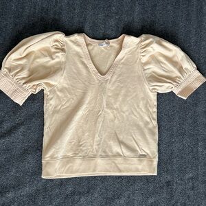 Calvin Klein Women’s Puff Sleeve Top in Butter Yellow. Size S